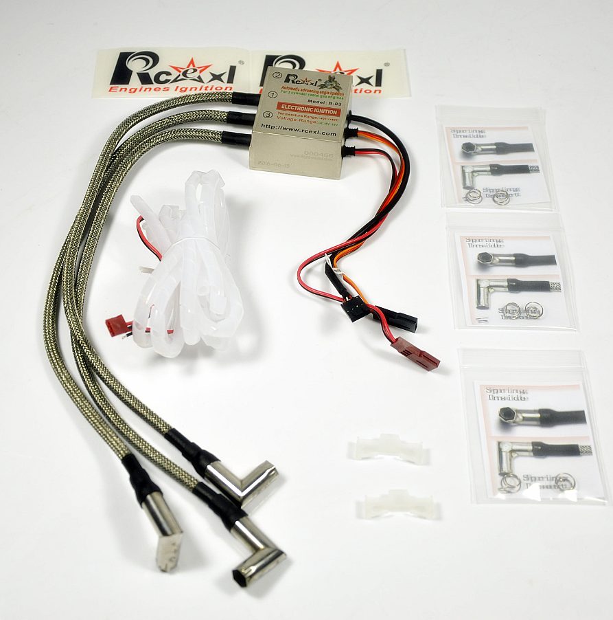 Rcexl 3 Cylinder Radial Engine Ignition CDI for NGK ME-8 1/4 -32 90 Degree 6-12V