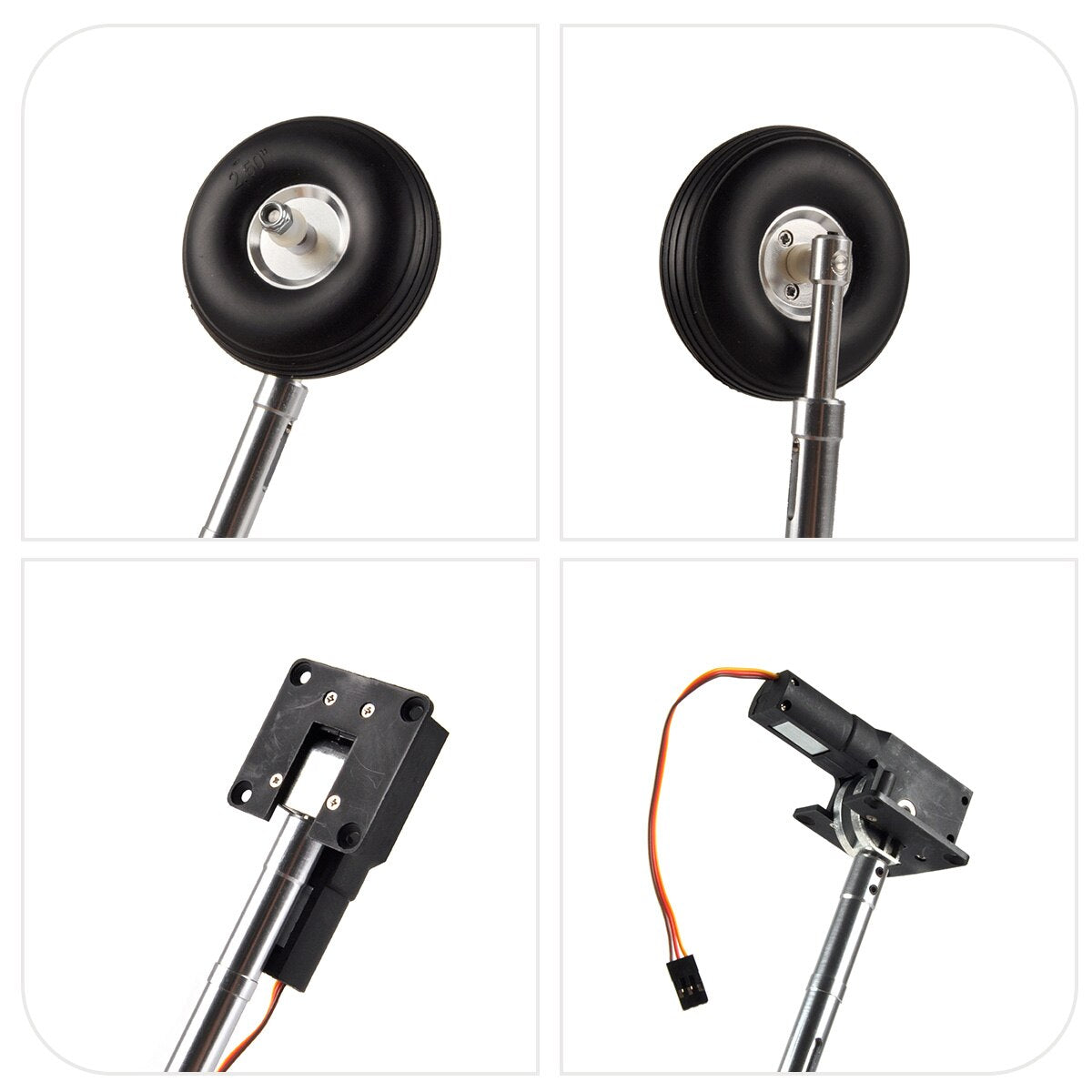 1Pc Electric Servoless Retractable Landing Gear w/ Wheel for 4-6kg 40-60E RC Aircraft