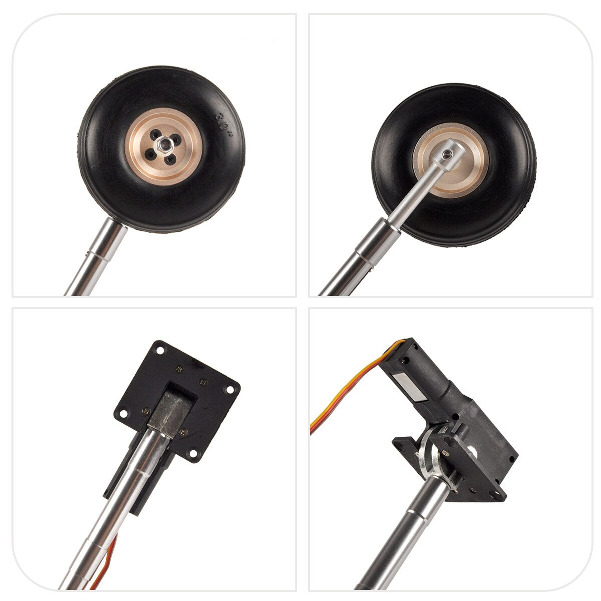 1pc Electric Servoless Retractable Landing Gear w/ Wheel for 4-6kg 120E RC Model
