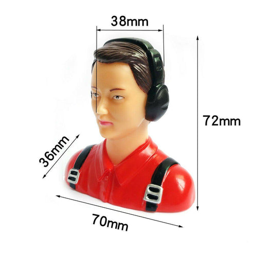 1/6 Scale Civil Pilots Figure L70*W36*H72mm Red/White/Blue