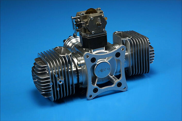 DLE 170CC Gas Engine Twin Cylinder Two Stroke Side Exhaust with CDI & Muffler