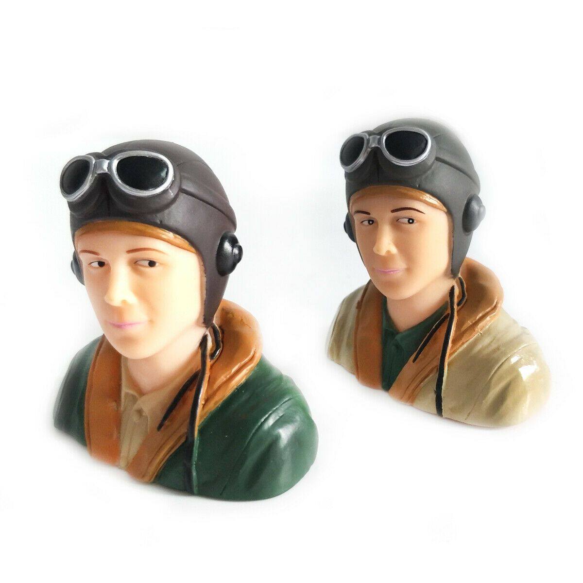 1/9 Scale WWII Pilots Figure L44*W23*H40mm Brown / Army Green