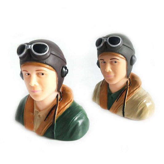 1/9 Scale WWII Pilots Figure L44*W23*H40mm Brown / Army Green