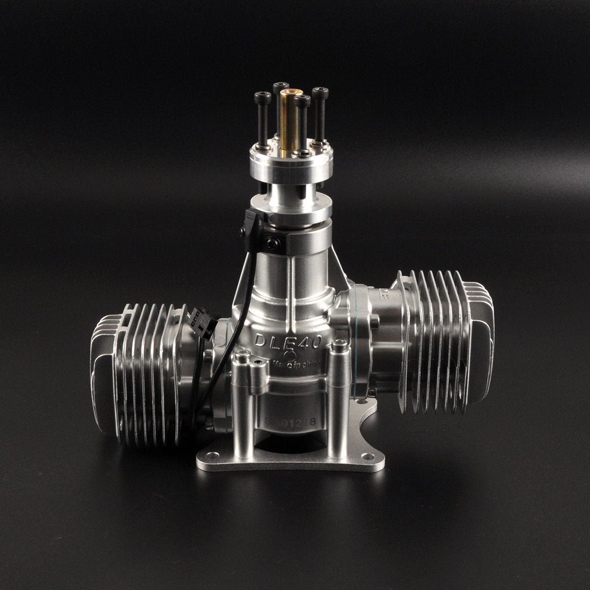 DLE 40CC Twin Cylinder Two Stroke Side Exhaust Gas Engine w/ Muffler&Ignition