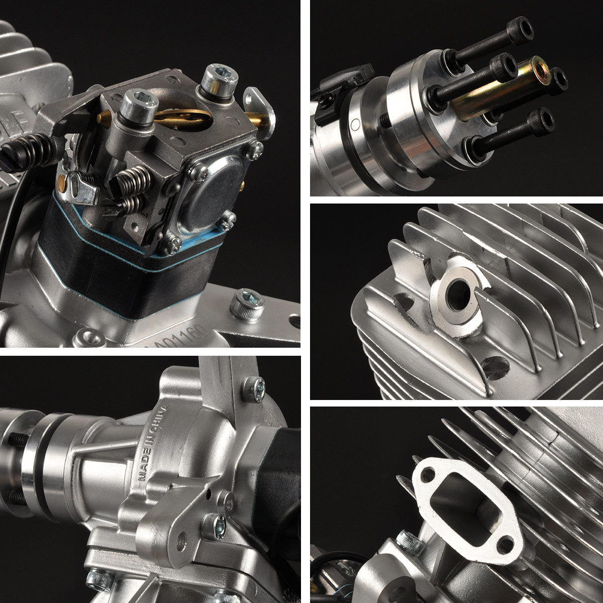 DLE 55CC Single Cylinder Two Stroke Side Exhaust Gas Engine w/ Muffler&Ignition
