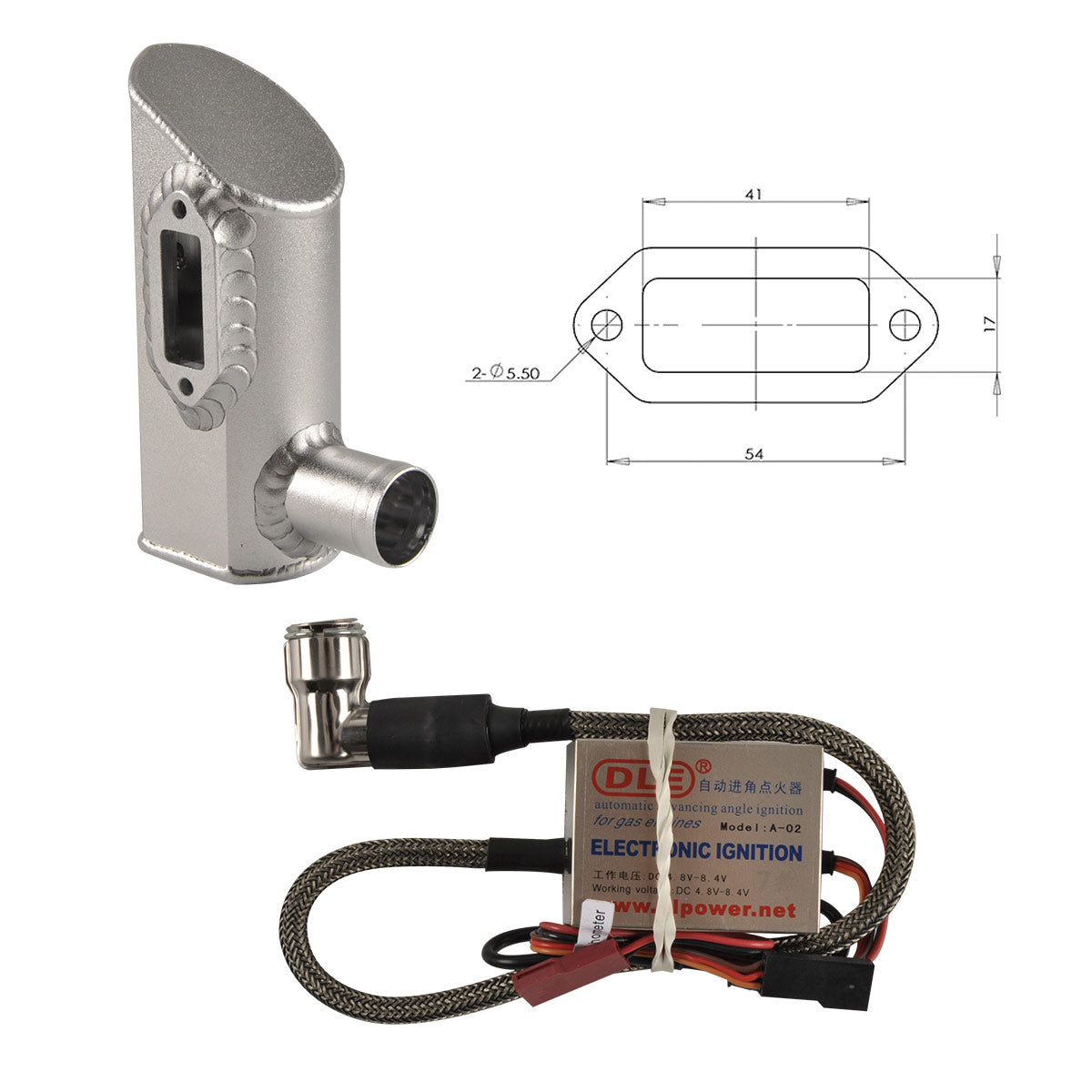 DLE 85CC Gas Engine Single Cylinder Two Stroke Side Exhaust with CDI & Muffler