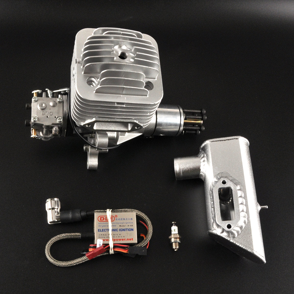 DLE 85CC Gas Engine Single Cylinder Two Stroke Side Exhaust with CDI & Muffler