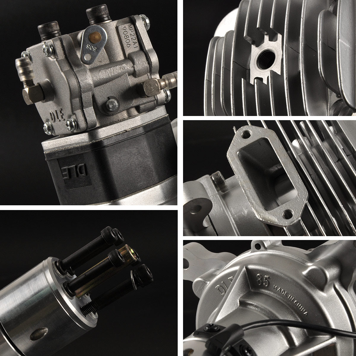DLE 85CC Gas Engine Single Cylinder Two Stroke Side Exhaust with CDI & Muffler