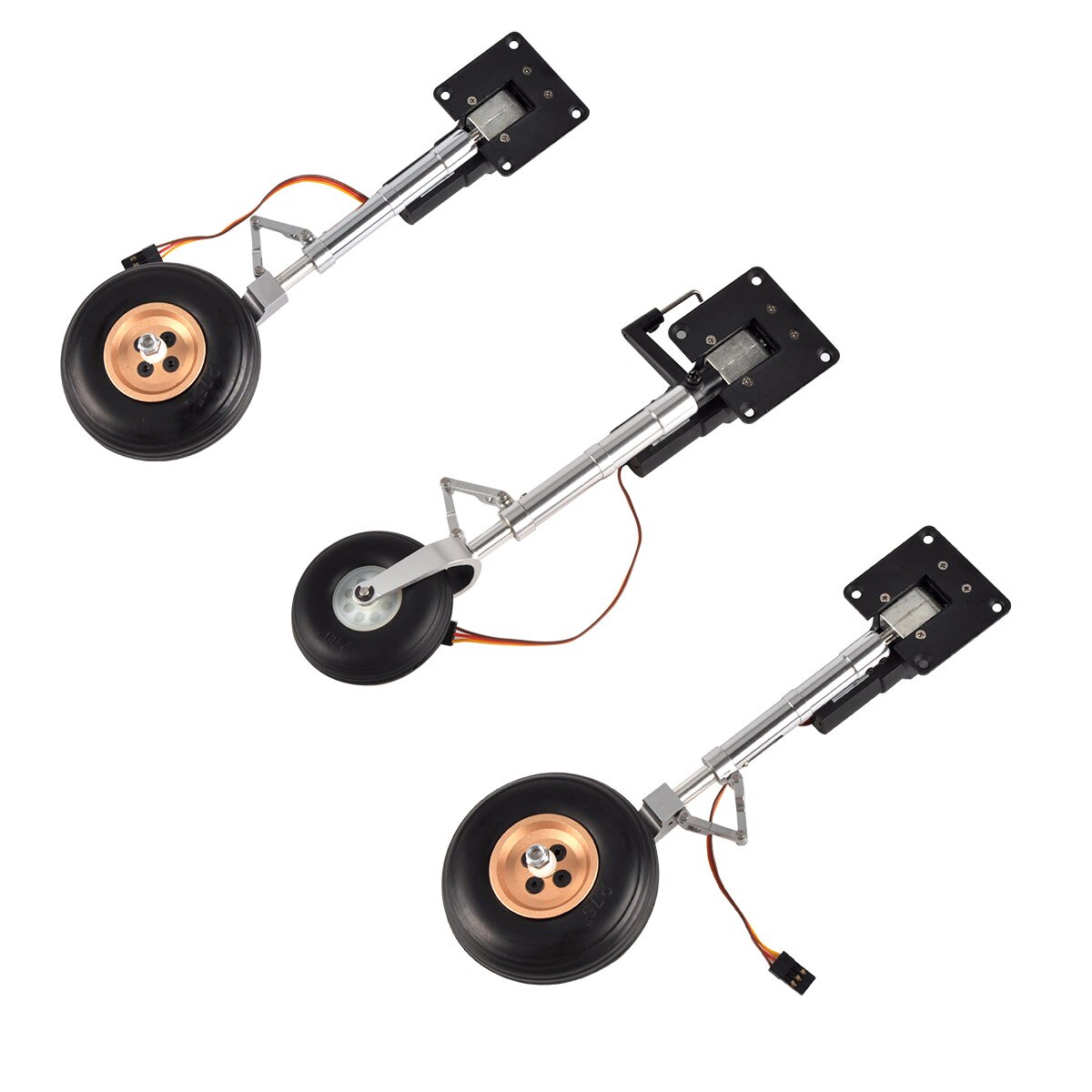Electric Servoless Retractable Landing Gear Anti-vibration Landing Gear With Wheels for 5-6kg RC P47 Plane