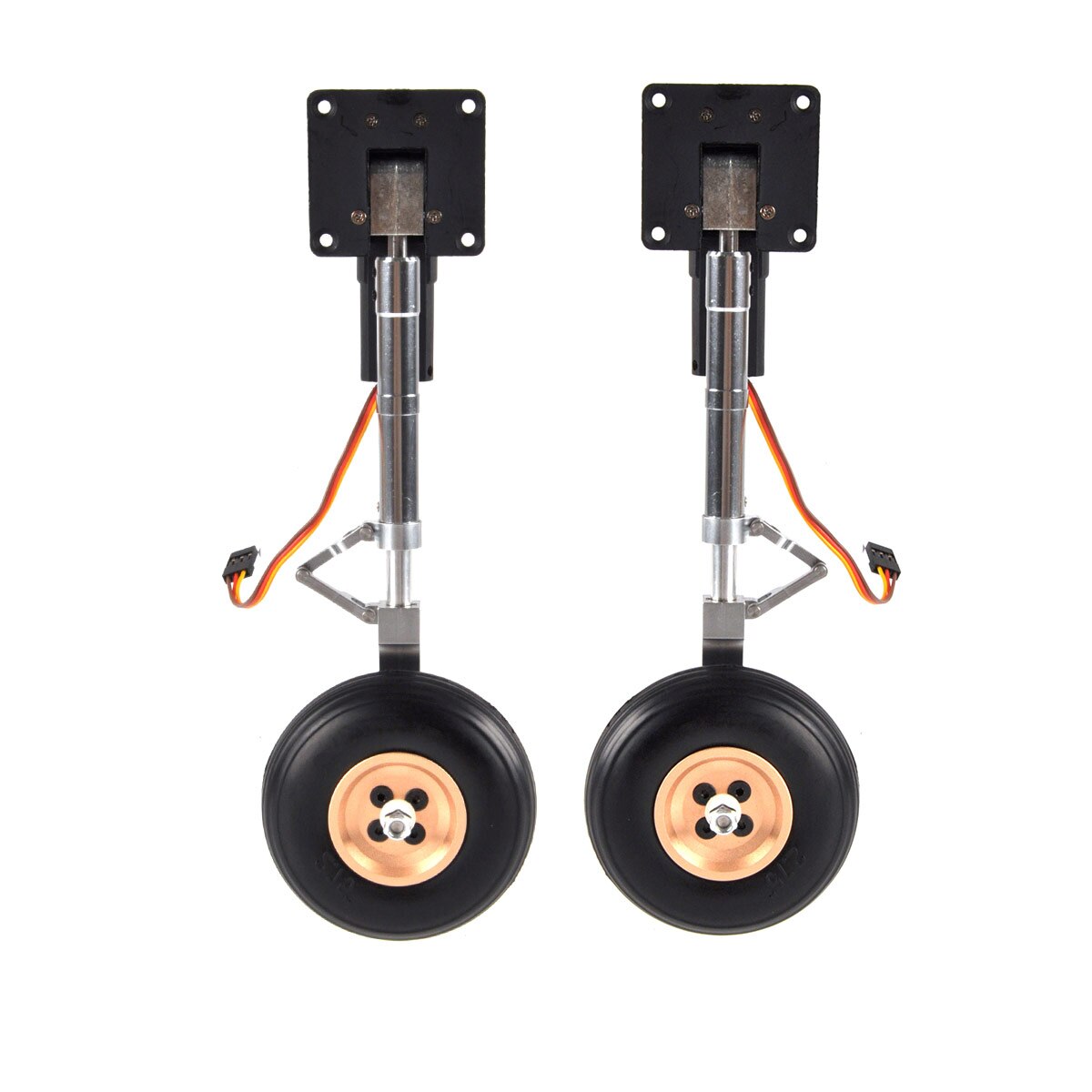 Electric Servoless Retractable Landing Gear Anti-vibration Landing Gear With Wheels for 5-6kg RC P47 Plane