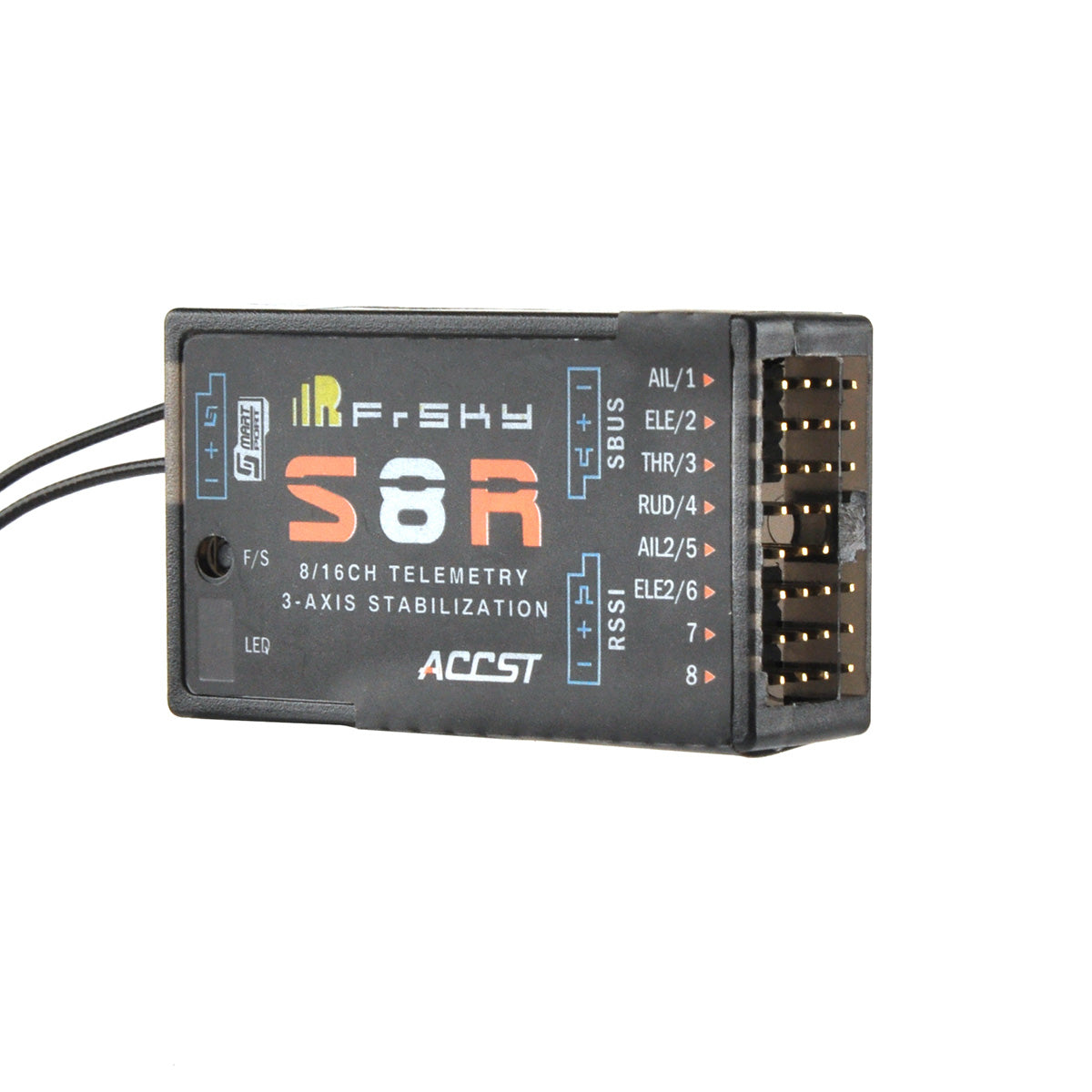 Frsky S8R 16CH 3-Axis Stablibzation RSSI PWM Output Telemetry Receiver With Smart Port