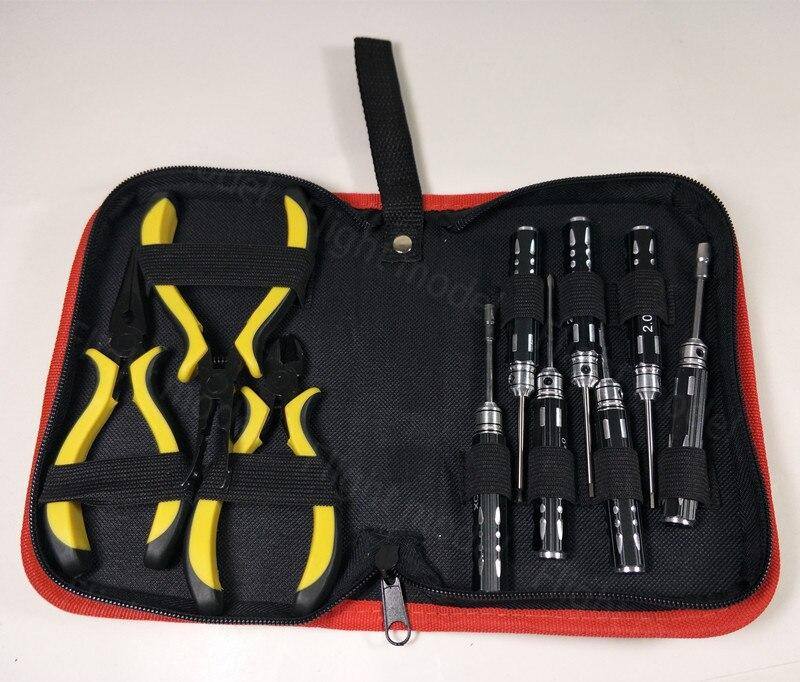 10pcs RC Tool Kit Set Screwdriver Hexagon Socker Piler With Carrying Case For RC Model