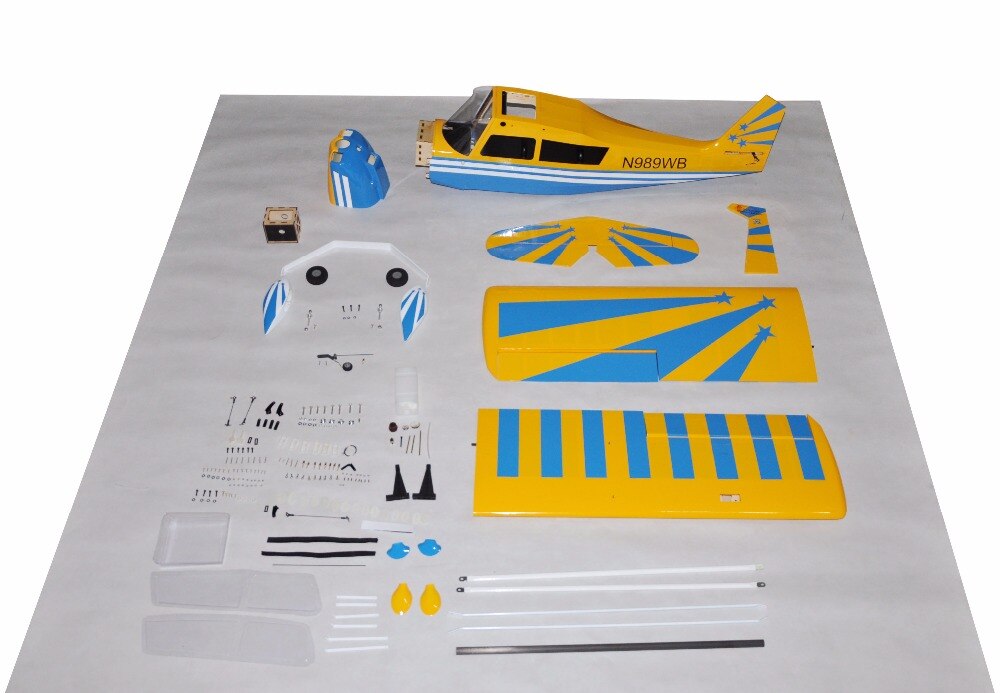 Yellow Decathlon 72" Glow & Electric model Plane 4 Channels ARF RC Balsa Wood Airplane ARF