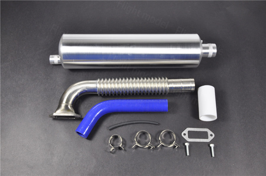 DLE170 170cc RC Gasoline Engine Canister Muffler Tuned Front Exhaust Pipe Set