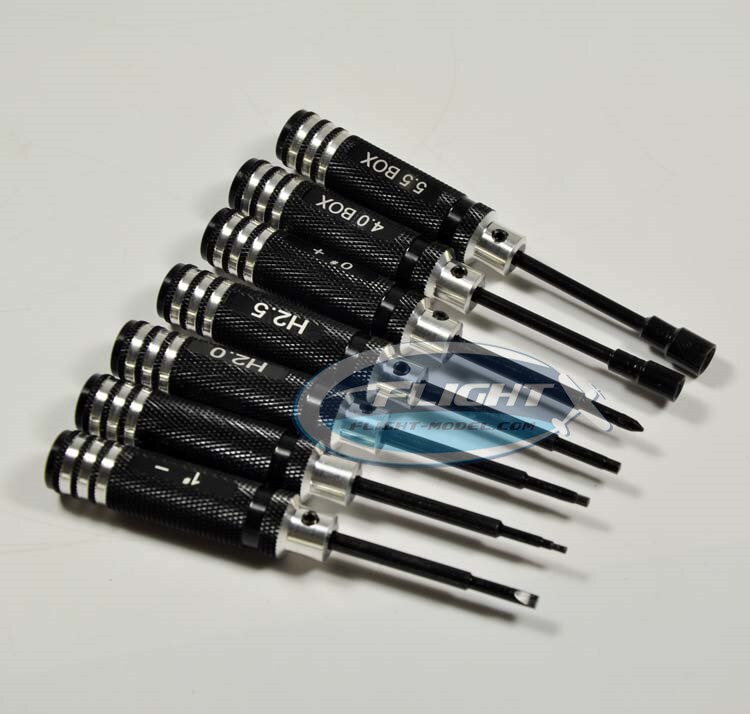 7PCS Set Steel Hex Screw Driver Tool For RC Helicopter Plane Transmitter Car