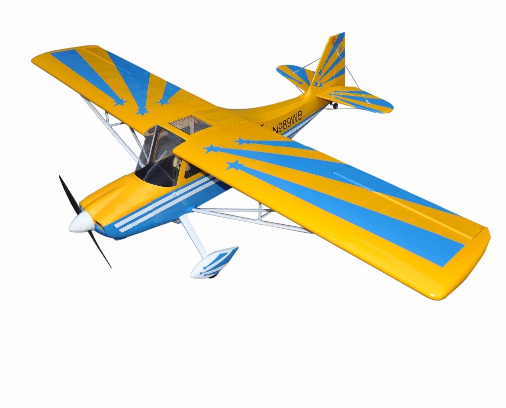 Yellow Decathlon 72" Glow & Electric model Plane 4 Channels ARF RC Balsa Wood Airplane ARF