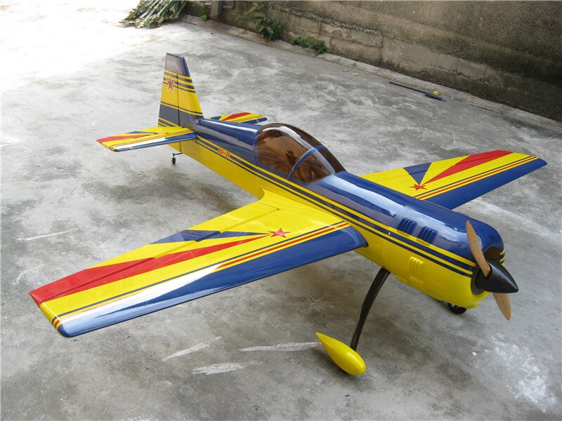 Wood RC Fixed Wing Gas Airplane 88.9in/2260mm SU-26 50cc 3D Aerobatic Wooden Flight Model Yellow ARF