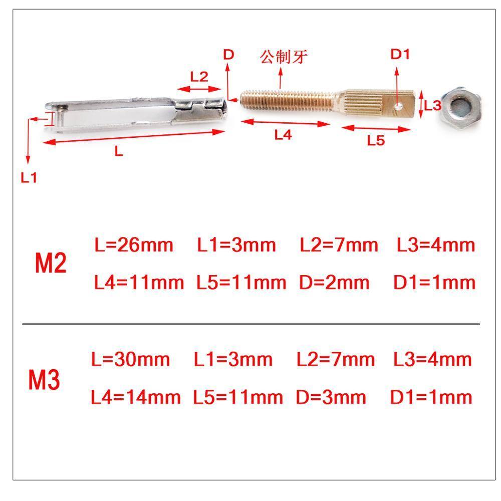10Pcs M2/M3 Iron Metal Clevis Chuck Pull Rod Connector Coupler Screw Spare Parts For DIY RC Aircraft Models