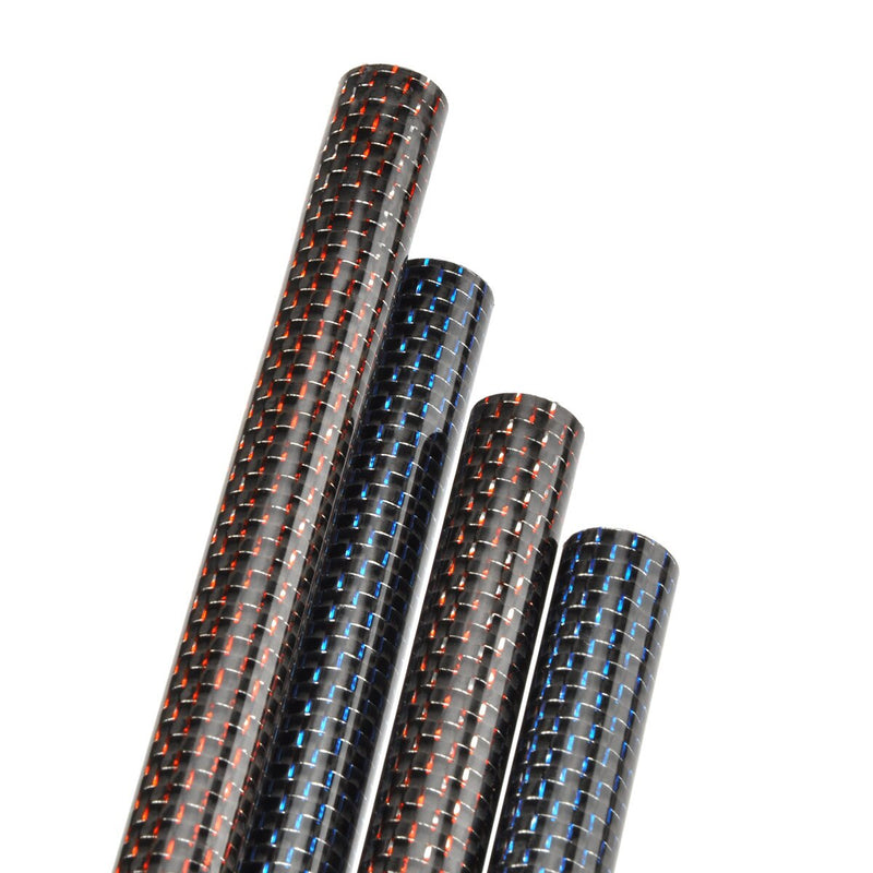 6inch and 8inch 500mm Glossy Surface Gold /Blue /Red Customized Thread Carbon Fiber Tubes