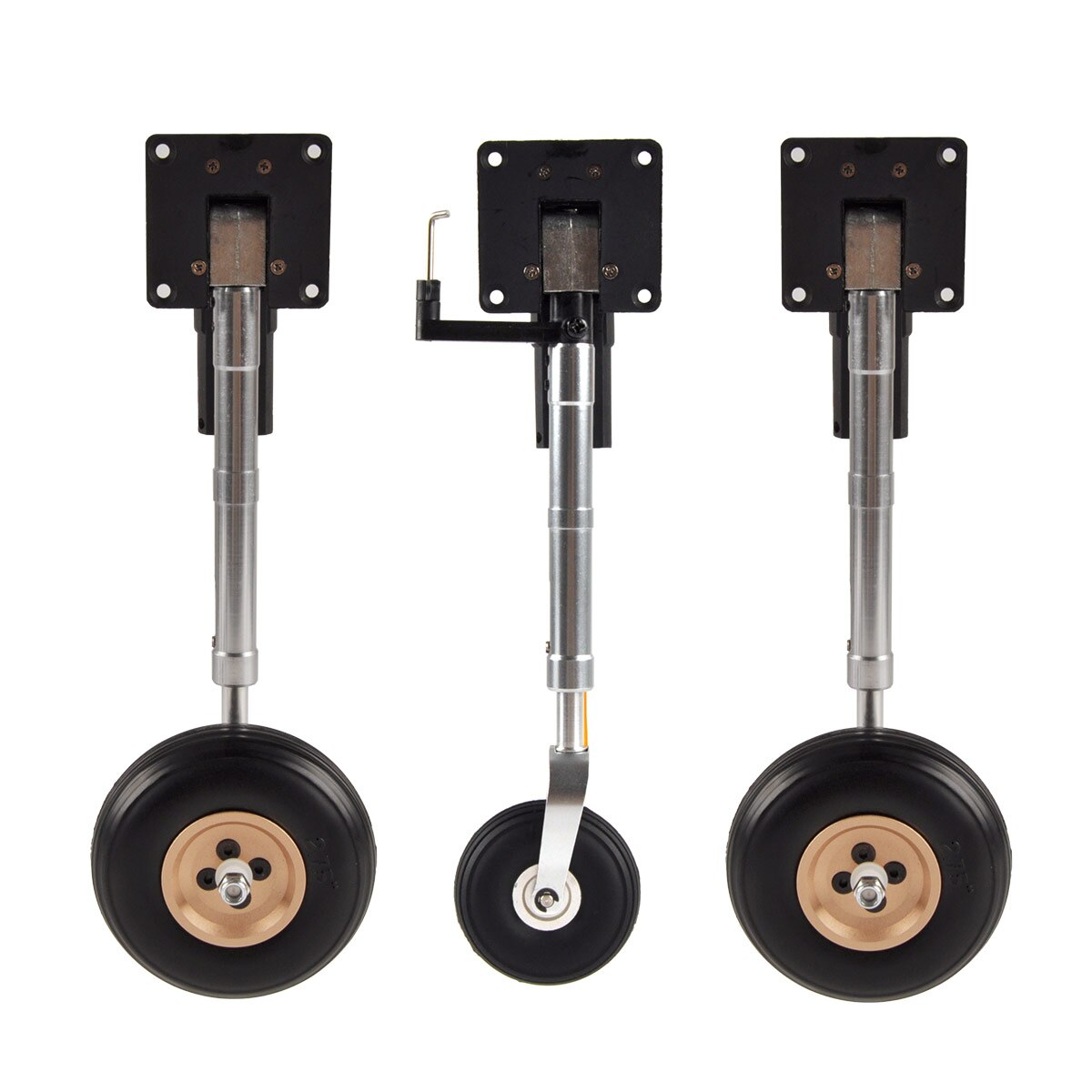 rc plane nose gear Nose/Main Servoless Electric Retractable Landing Gear Anti-vibration Landing Gear With Wheels 210mm for 4-6kg RC Airplane, 1 Set Nose and Main