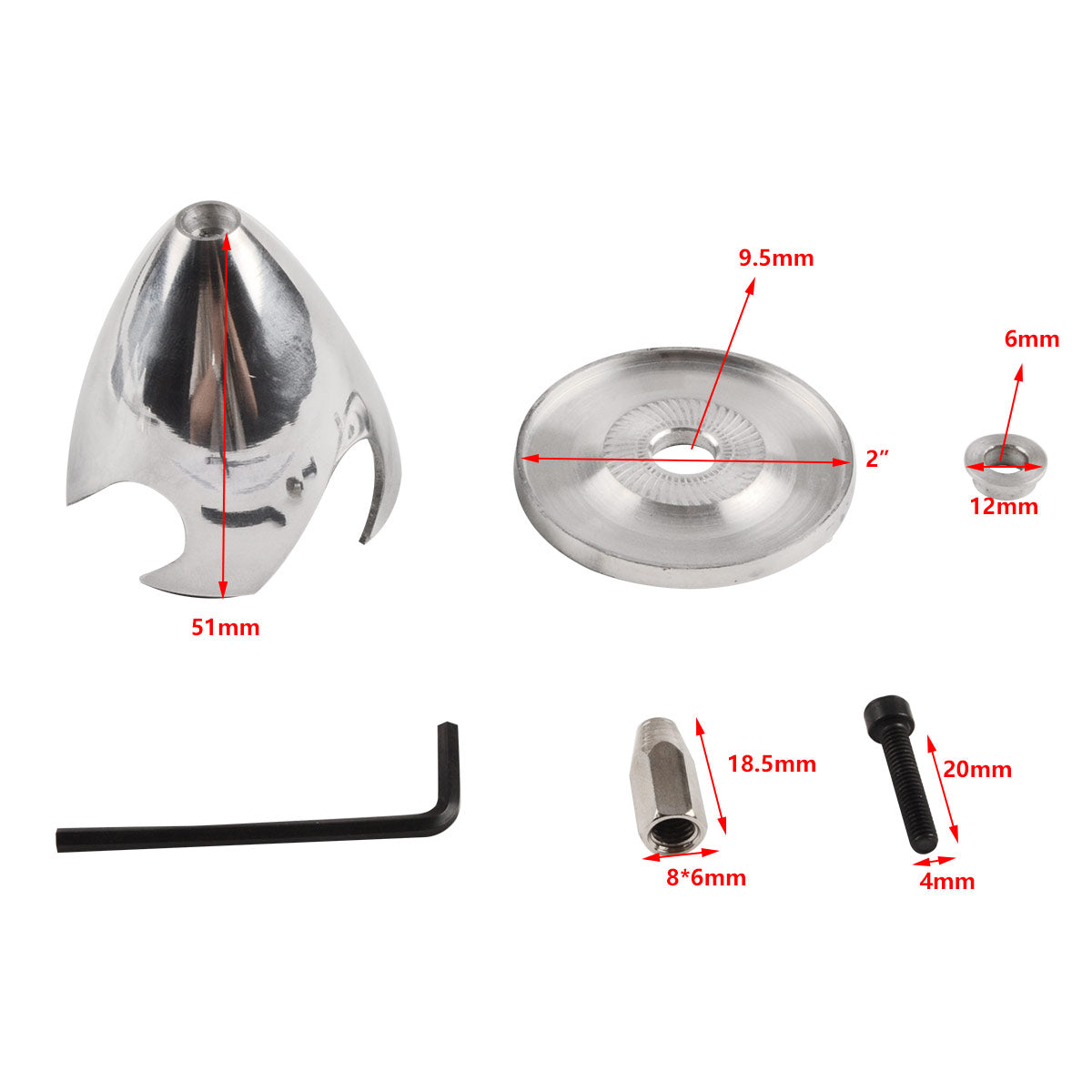 2inch / 4 Blades Aluminium Alloy Propeller Spinners