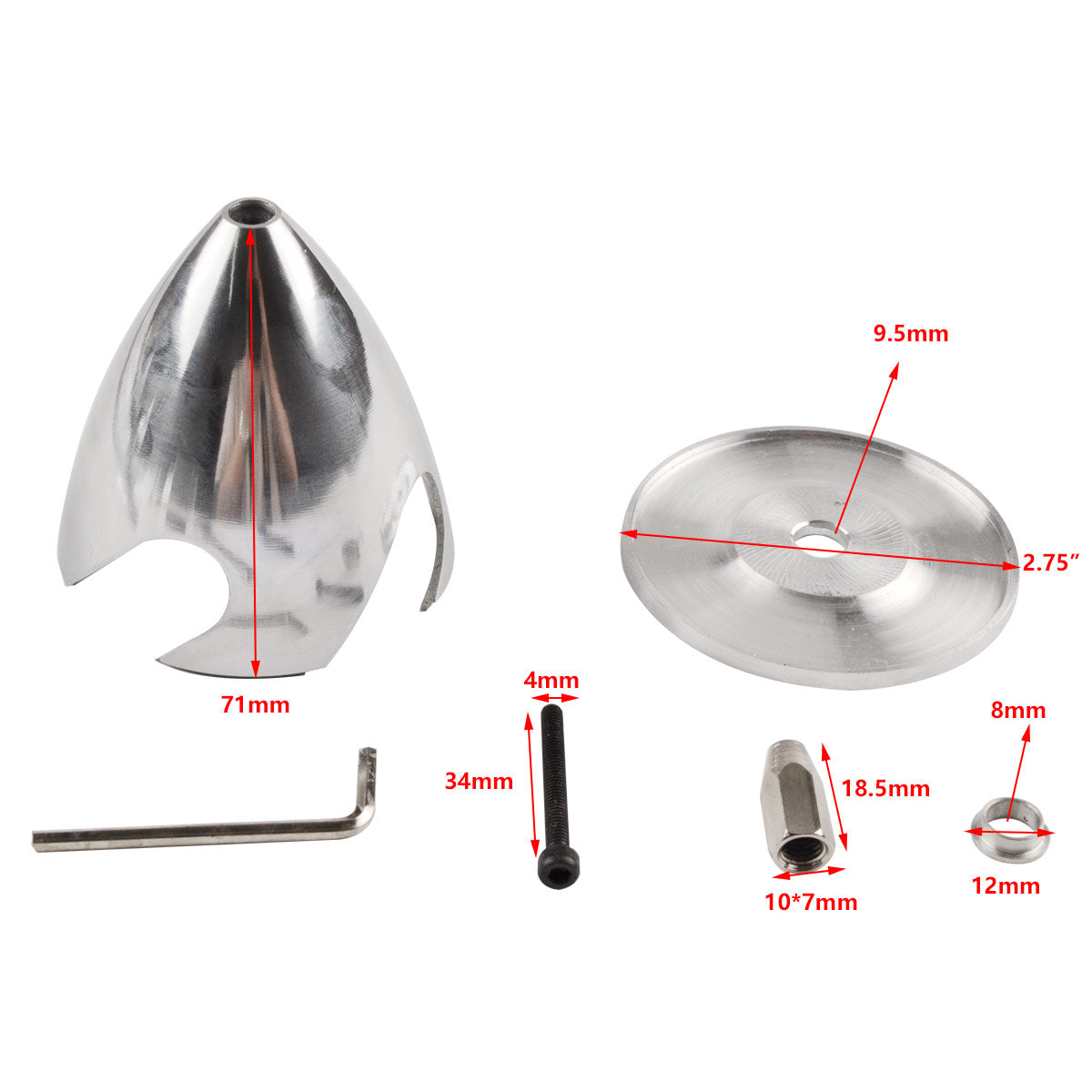2.75inch / 4 Blades Aluminium Alloy Propeller Spinners