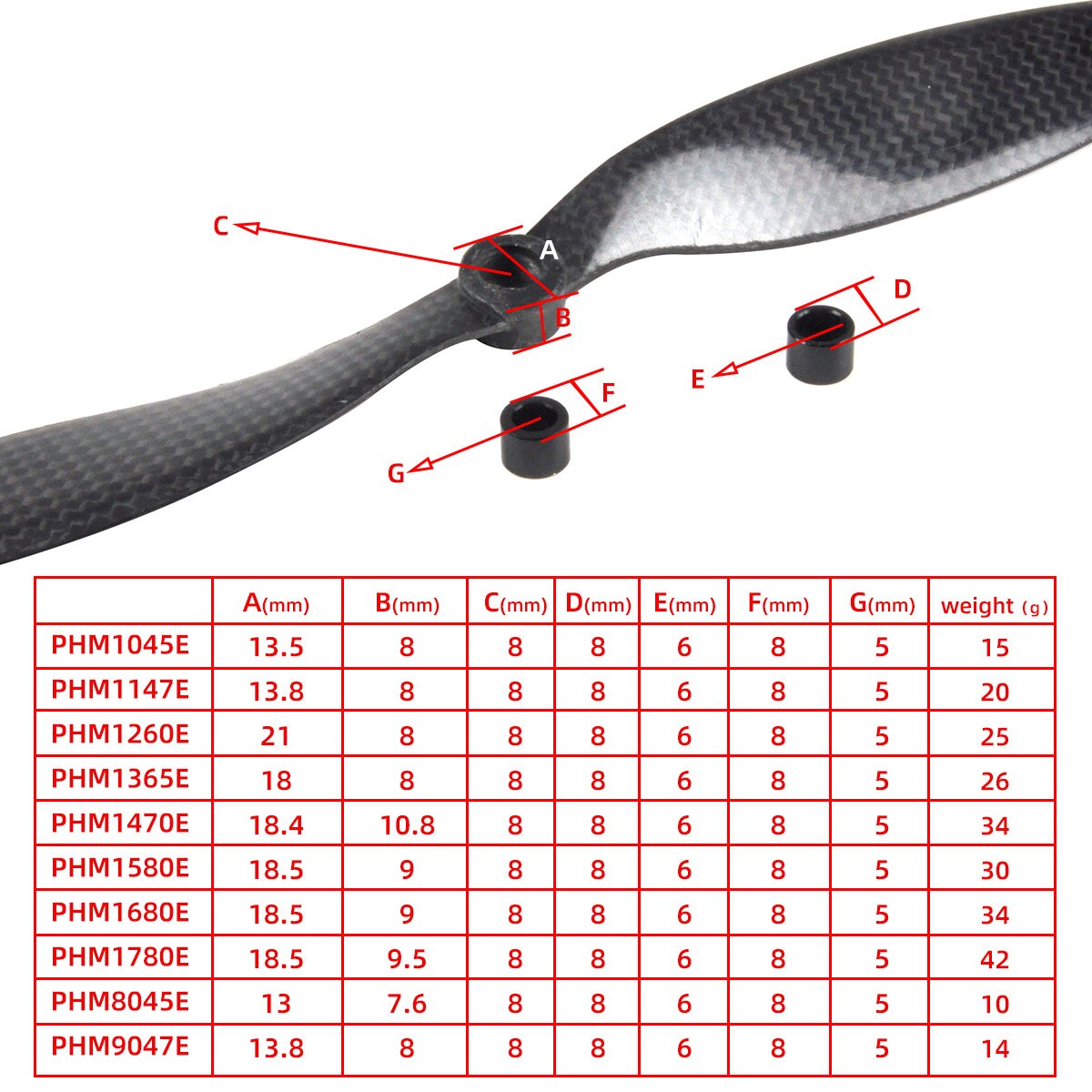1PC Carbon Fiber Propeller 8045 9047 1045 1147 1260 1365 1470 1580 1680 1780 Props for RC Electric Airplane Model