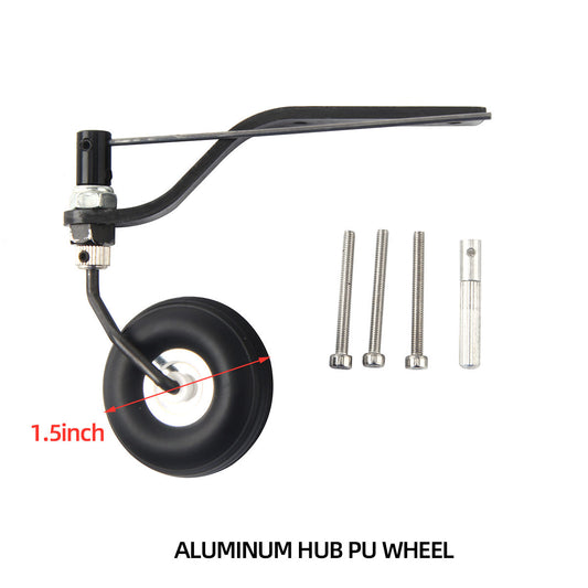 Carbon Fiber Tail Wheel kit A1 w/ 1.5inch PU Wheel for 30cc Plane