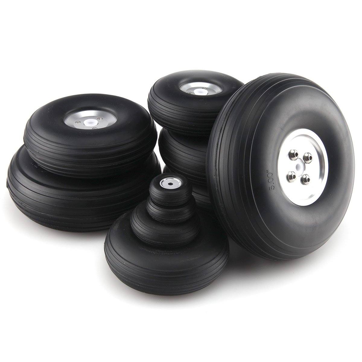 1 pair 1~5inch PU wheel with Dia-Casting Aluminum Hub