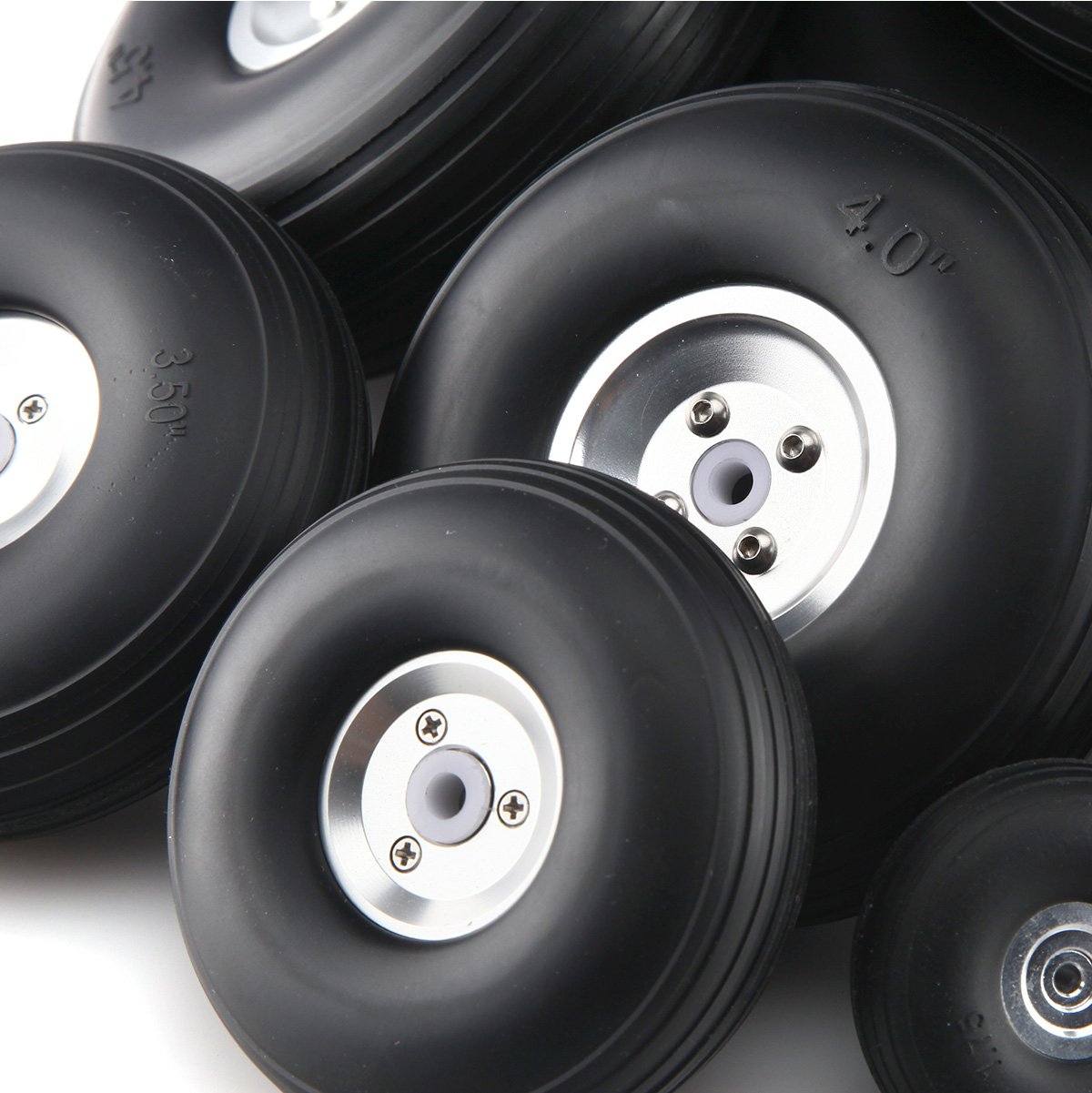 1 pair 1~5inch PU wheel with Dia-Casting Aluminum Hub