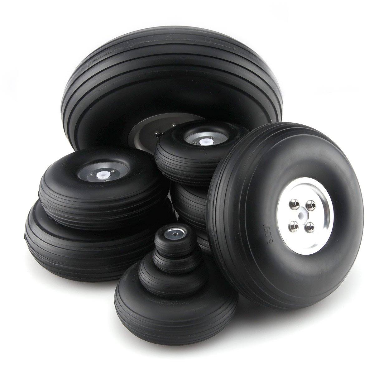 1 pair 1~5inch PU wheel with Dia-Casting Aluminum Hub
