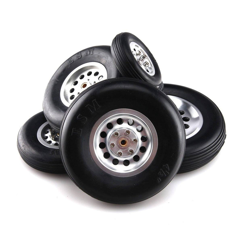 1Pair Durable Rubber Wheels for RC Plane - Size 1.75~6inch to Pick