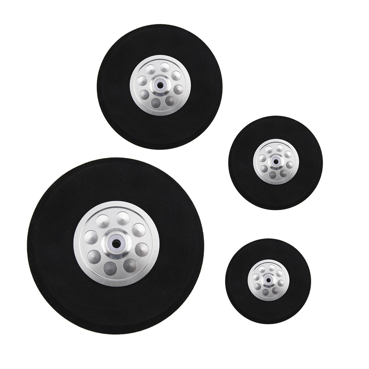 1Pair 3~5inch Hard Sponge Wheel with Alunium Hub