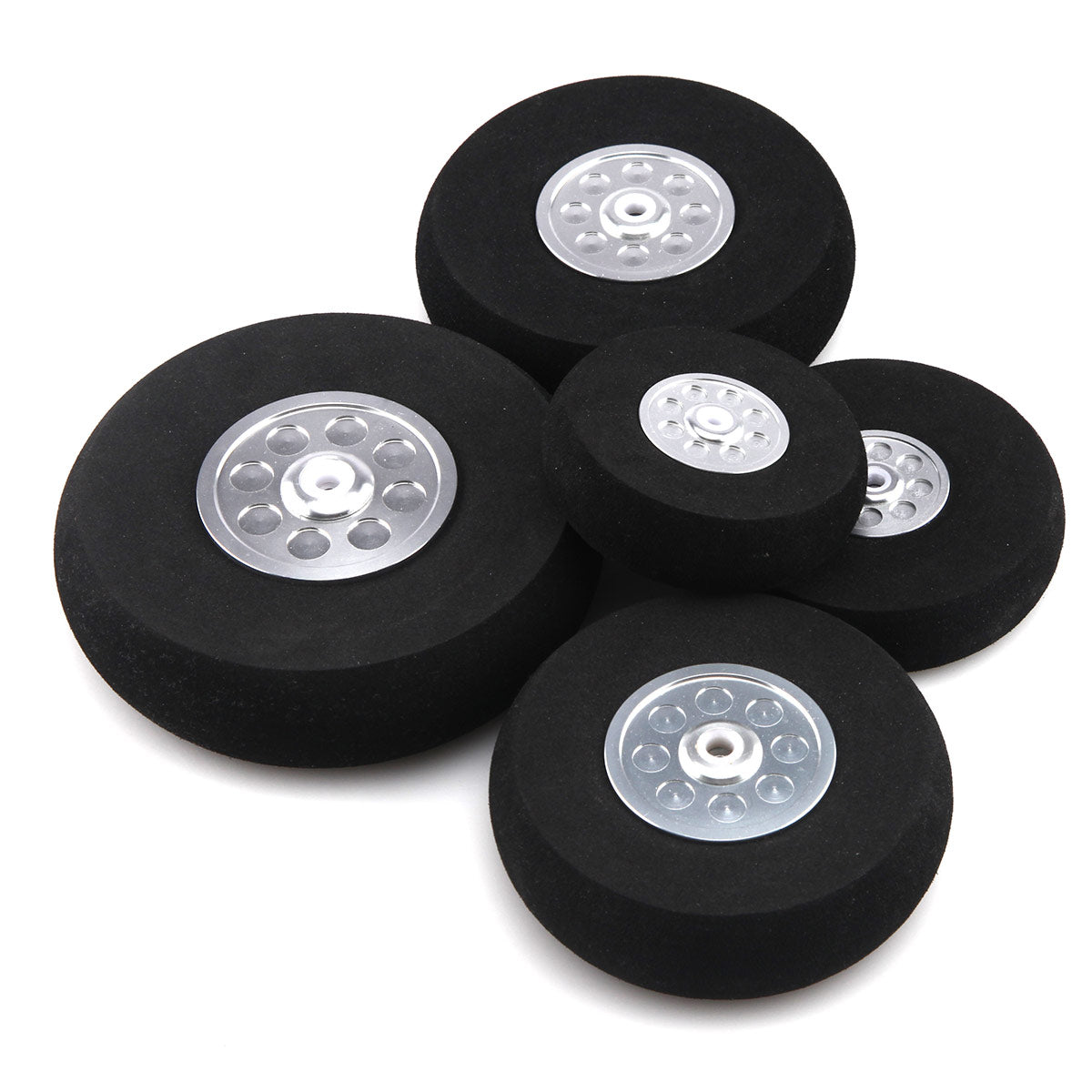 1Pair 3~5inch Hard Sponge Wheel with Alunium Hub