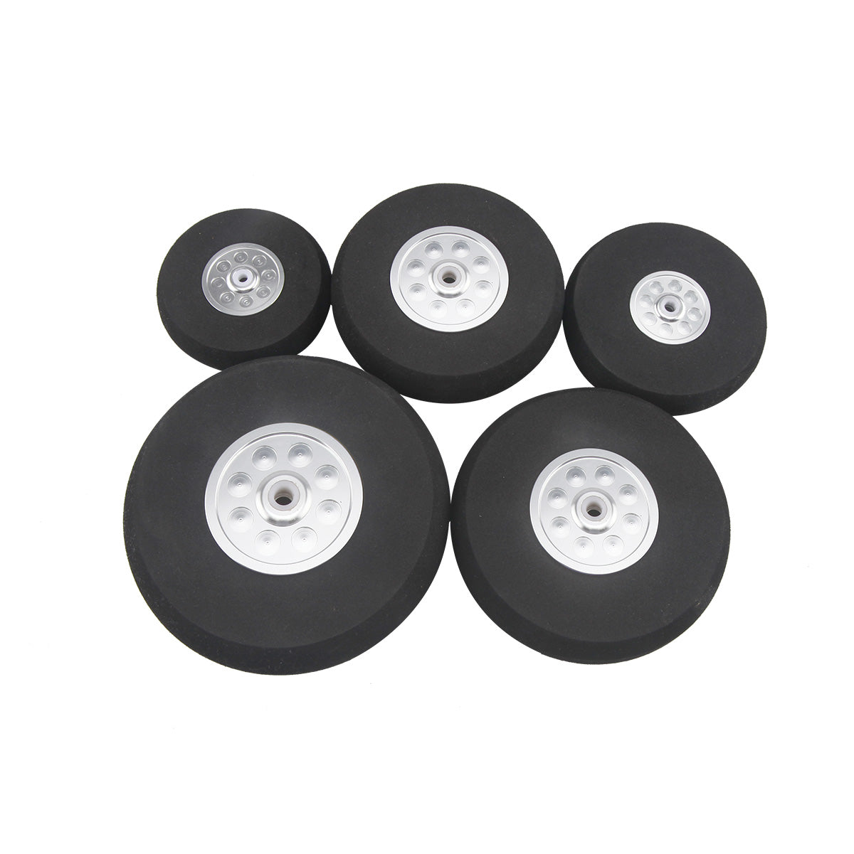 1Pair 3~5inch Hard Sponge Wheel with Alunium Hub