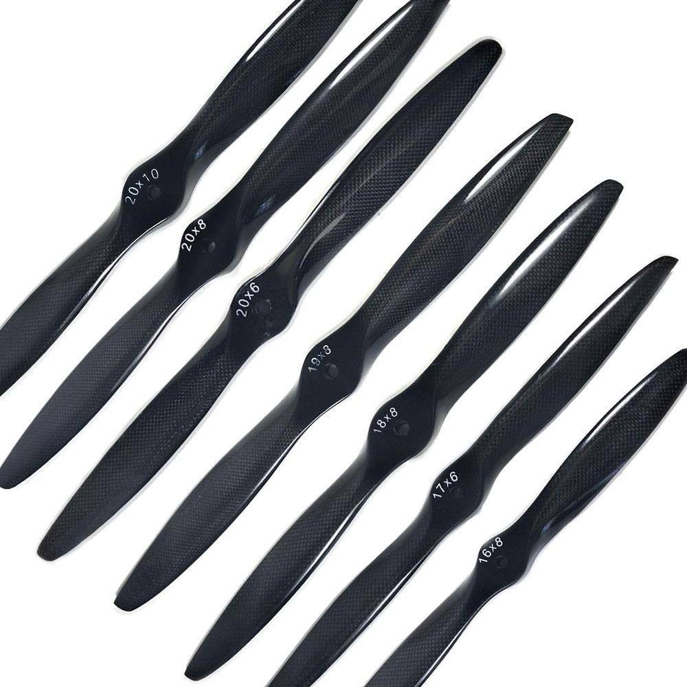16"-20" Carbon Fiber RC Airplane Propeller Propeller Super Strong for RC Fixed Wing Gas Plane.16x8 17x6 17x8 18x8 18x10 19x8 20x8 20x10
