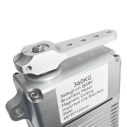 360kg High-Torque Brushless Servo Motor Stainless Steel Gears, Aluminum Alloy Case 380HV IP56 Waterproof Servo for RC Aircraft, Drones, Cars,Boats