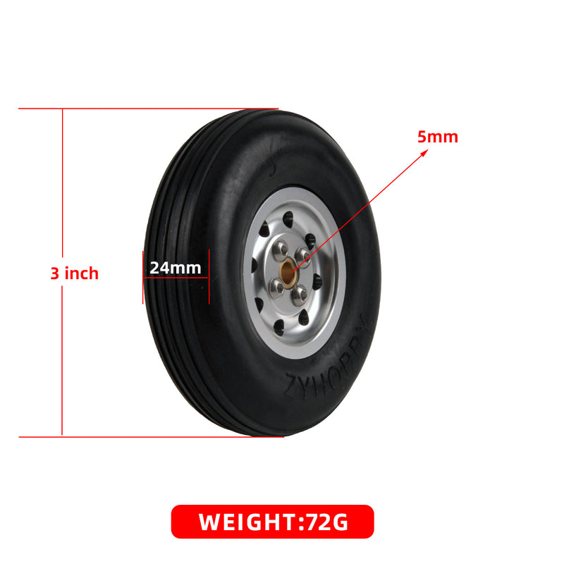 Wheels Rubber Wheels Durable Wheels Aluminum inner core for RC Plane 1.75~6inch to Pick 1Pair