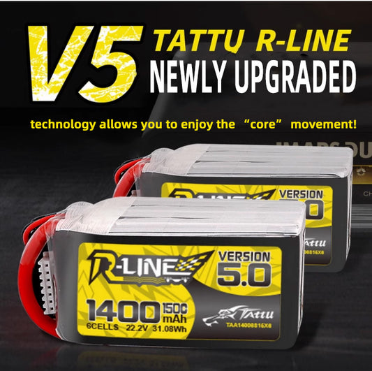 Tattu R-Line 5.0 Series Higher Capacity  for FPV Racing Drone Parts with XT60 Plug 6S Battery