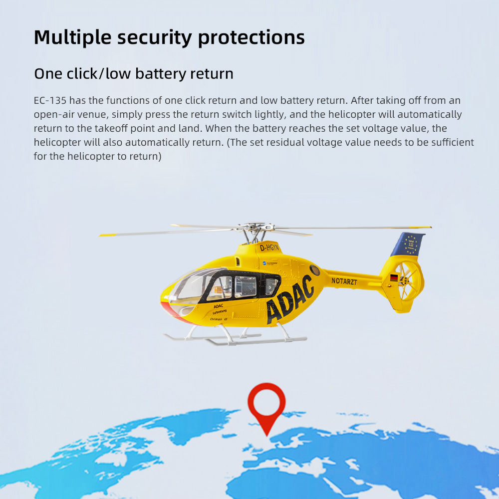 FLYWING EC-135 Helicopter M10N GPS Module H1 Syeterm 10 Channel Transtmitter RTF Version