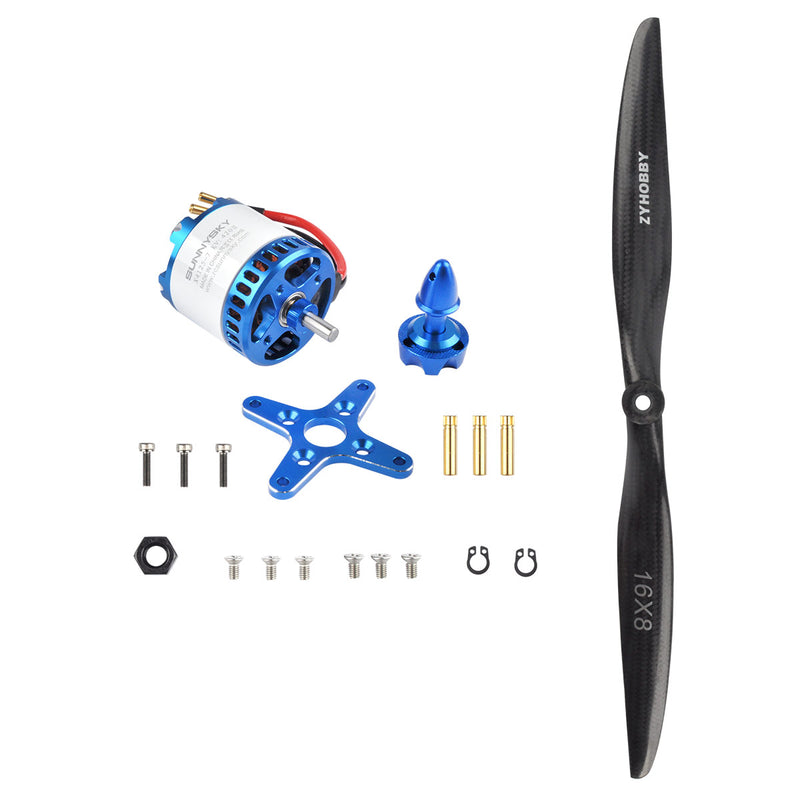 SUNNYSKY Fixed Wing Power Pack Power Motors Carbon Fiber Propeller High Strength Raw Materials(Power Motors+Propeller)