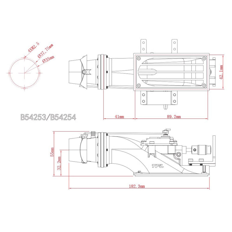 TFL RC BOAT B54254 Water jet propeller jet driven boat remote control model retrofitted with reverse jet nozzle