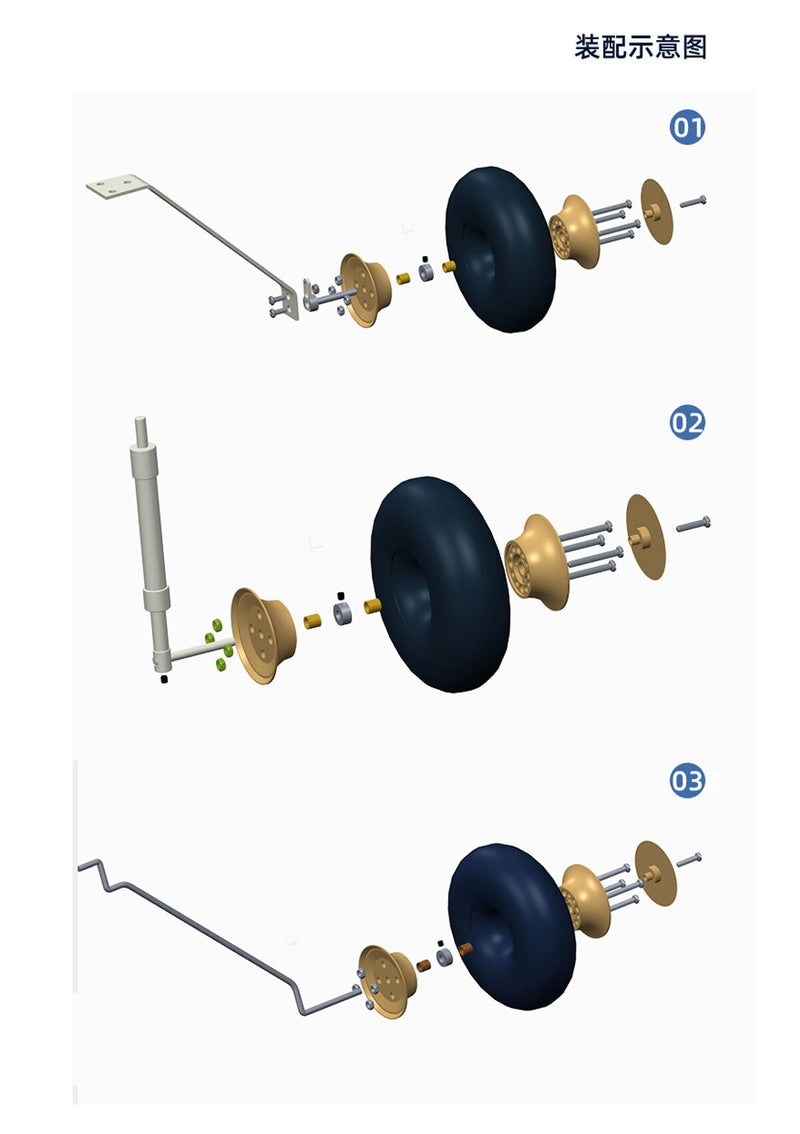 1 Pair Inflatable Tire Air Wheel Pneumatic Tyre Rubber Wheel  4/4.5/5/5.5inch for RC Aircraft Model Landing Gear Wheels