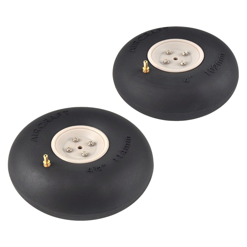 1 Pair Inflatable Tire Air Wheel Pneumatic Tyre Rubber Wheel  4/4.5/5/5.5inch for RC Aircraft Model Landing Gear Wheels