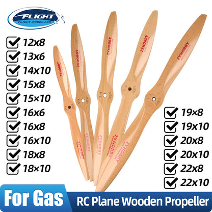 Flight Model 2 Blades Wooden Wood Propeller Prop 9inch to 32inch for RC Gas Aircraft Plane