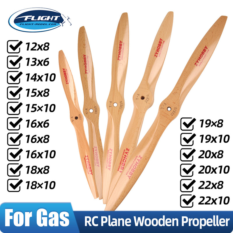 Flight Model 2 Blades Wooden Wood Propeller Prop 9inch to 32inch for RC Gas Aircraft Plane