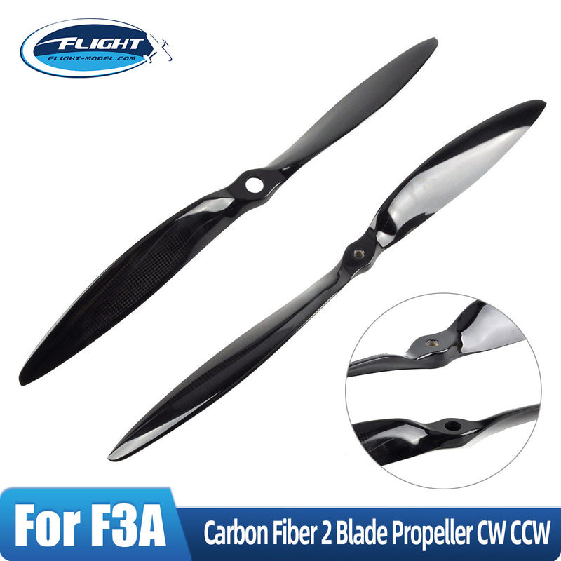 1 Pair of 20*20 and 22*22 Carbon Fiber 2-Blade Propellers CW CCW for F3A RC Models