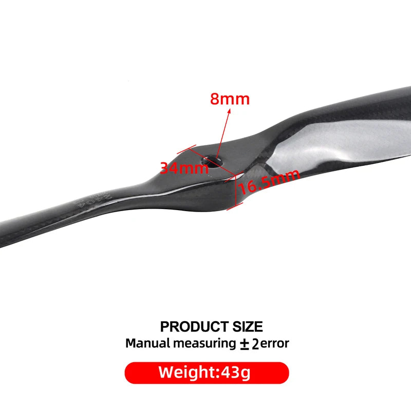 1PC Carbon Fiber Electric Propeller for RC Airplane, Propeller, CW, 18x8, 19x10, 20x10, 22x10, 16x08, 17x08, 1Pc