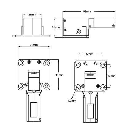 Full Metal Case Giant Main E-retract for 8kg Plane