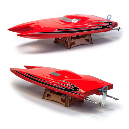 TFL1134 Fighter Cat Fiberglass Carbon fiber RC Electric Boat With Dual Motors Red /Black /White